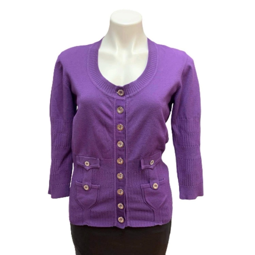Women's Etcetera Purple Cardigan Sweater